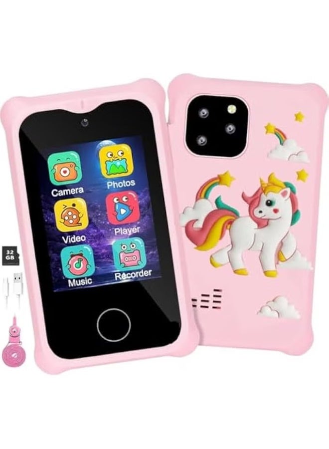 هاتف أطفال ذكي متنقل، هاتف صغير للأطفال مع كاميرا، ألعاب، لعبة تعليمية للبنات والبنات من عمر 4 إلى 8 سنوات وحتى الأطفال الصغار، هواتف صغيرة للأطفال، هدية لعيد الميلاد أو التعلم - Image 1